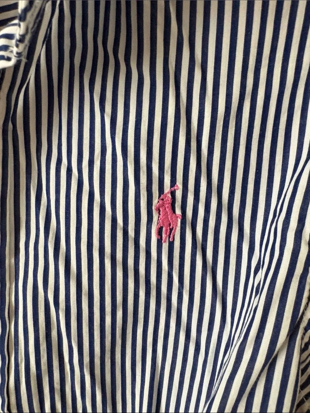 Ralph Lauren Navy and White Striped Button-Down Shirt Dress